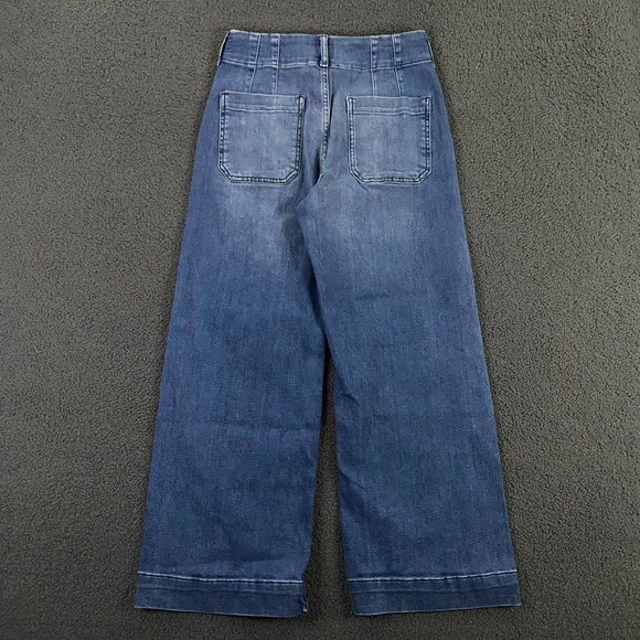 Maeve Colette Jeans size 27 Wide Leg High Rise Stretch Denim Blue Anthropologie - Picture 4 of 8